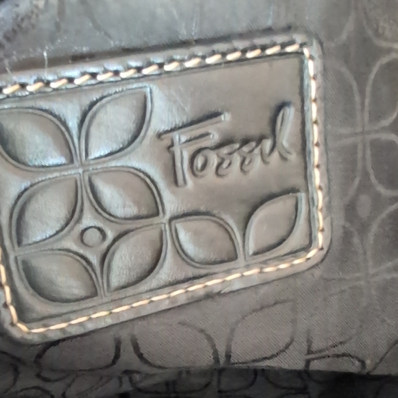 Fossil Large Heavy Black Leather Laptop Tote Office Travel Bag C279 - Picture 7 of 16